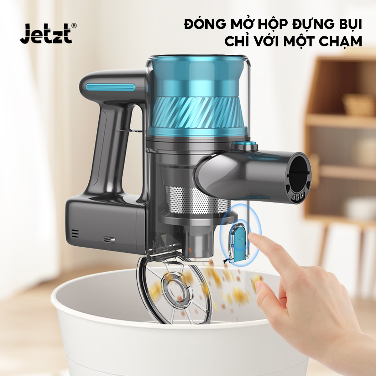 Máy hút bụi cầm tay không dây thông minh cao cấp 4in1 JETZT XS26, hàng chính hãng