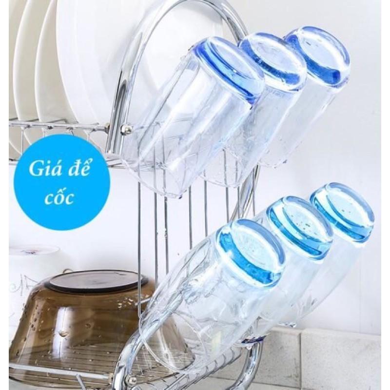 Giá kệ úp bát đĩa inox 2 tầng tiện lợi