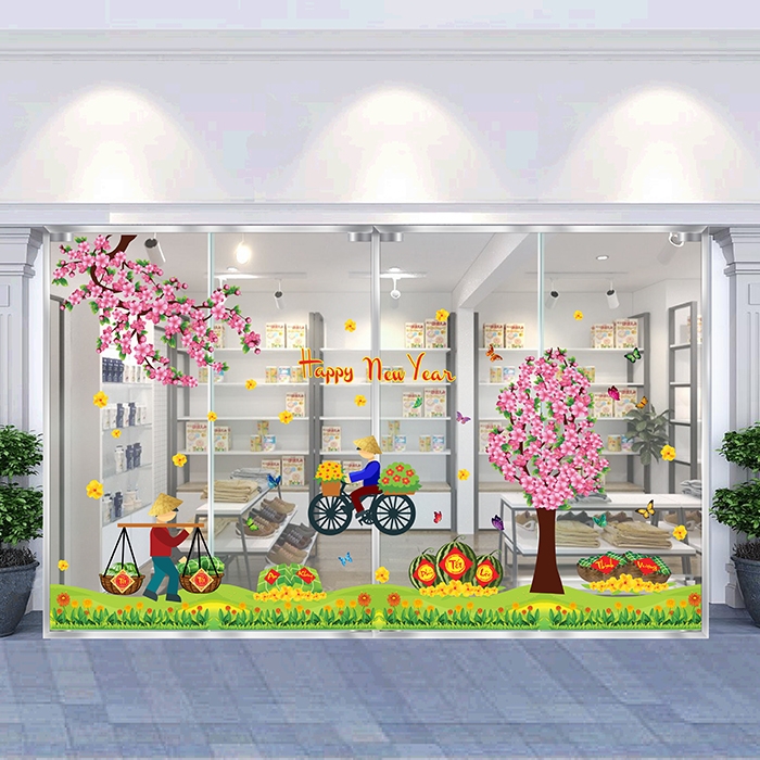Decal trang trí tết xuân 2020 combo số 18