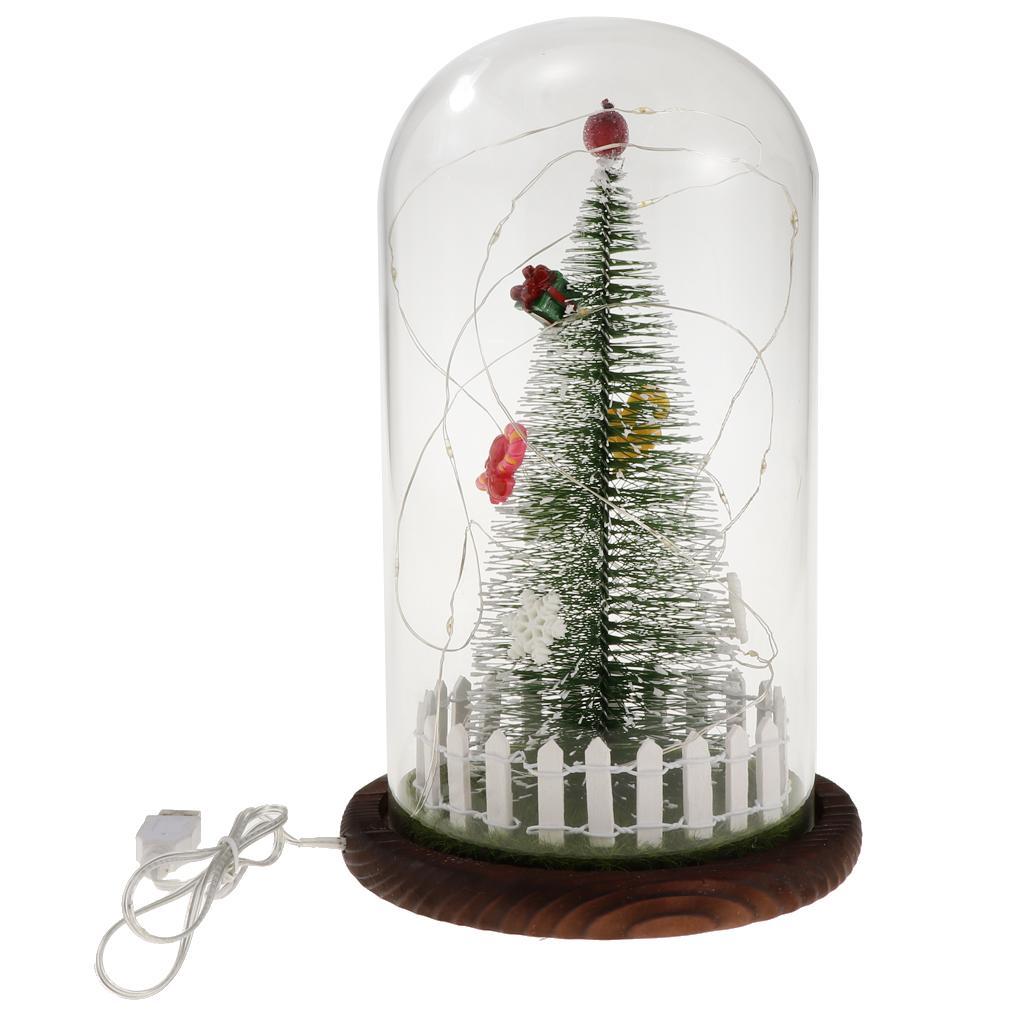 Christmas LED USB Night Light Xmas Tree Glass