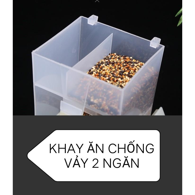 1 CÁI KHAY ĂN CHỐNG VẢY CAO CẤP NHẬP KHẨU (2 NGĂN) CHO CHIM,VẸT,YẾN PHỤNG