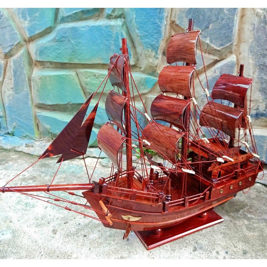 Thuyền Santa thái gỗ cẩm 40cm - Thuận buồm xuôi gió