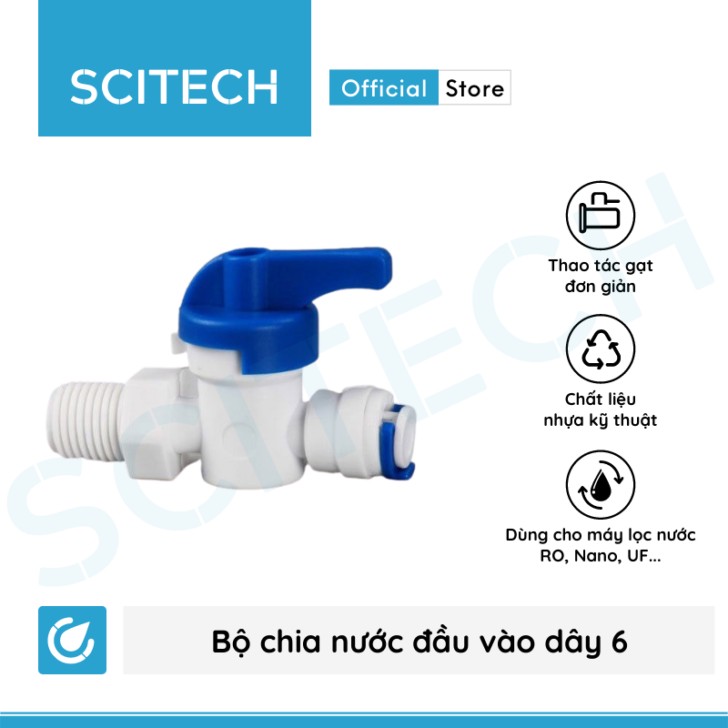 Bộ cấp nước đầu nguồn, bộ chia nước đầu vào dây 6 hoặc dây 10 bằng Nhựa dùng trong máy lọc nước - Hàng chính hãng