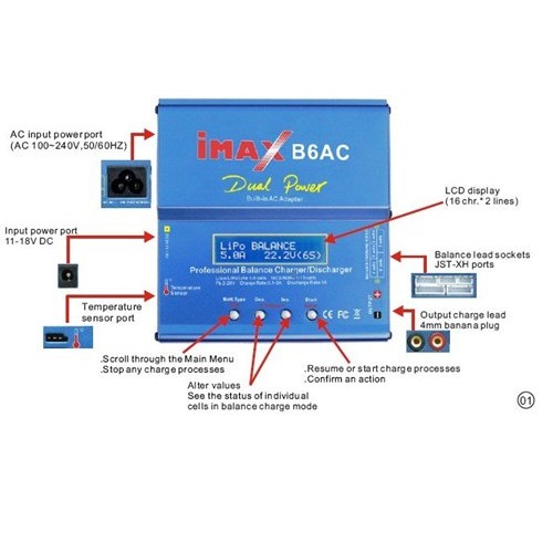 BỘ SẠC ĐA NĂNG IMAX B6AC CHO PIN LIPO-LI-ION