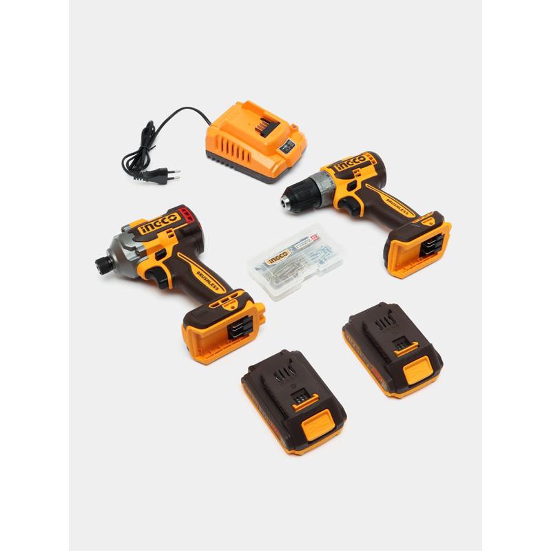 BỘ COMBO MÁY KHOAN &amp; MÁY SIẾT VÍT DÙNG PIN 20V INGCO CKLI20272 - HÀNG CHÍNH HÃNG