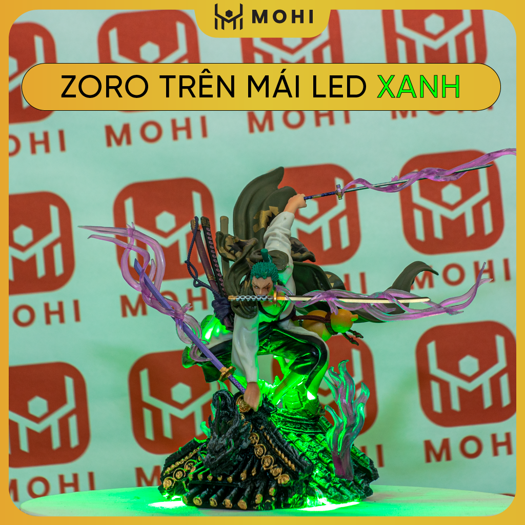 [Có BOX, Có bản LED] - Mô hình Figure Roronoa Zoro trên mái nhà, mô hình figure One Piece bản đế đẹp có BOX