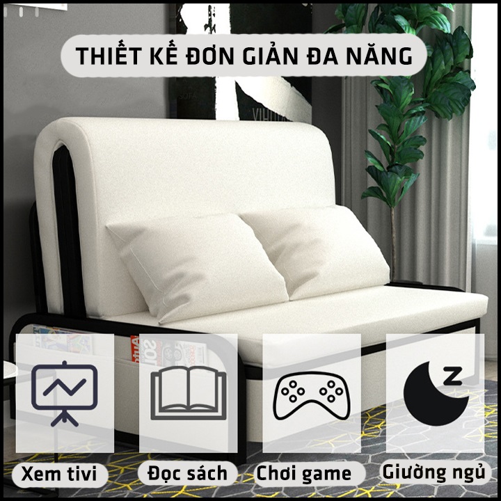 Giường ngủ sofa gấp gọn thành ghế sofa. Sofa giường đa năng có ngăn chứa đồ. Giường sofa thông minh. Tặng kèm 2 gối