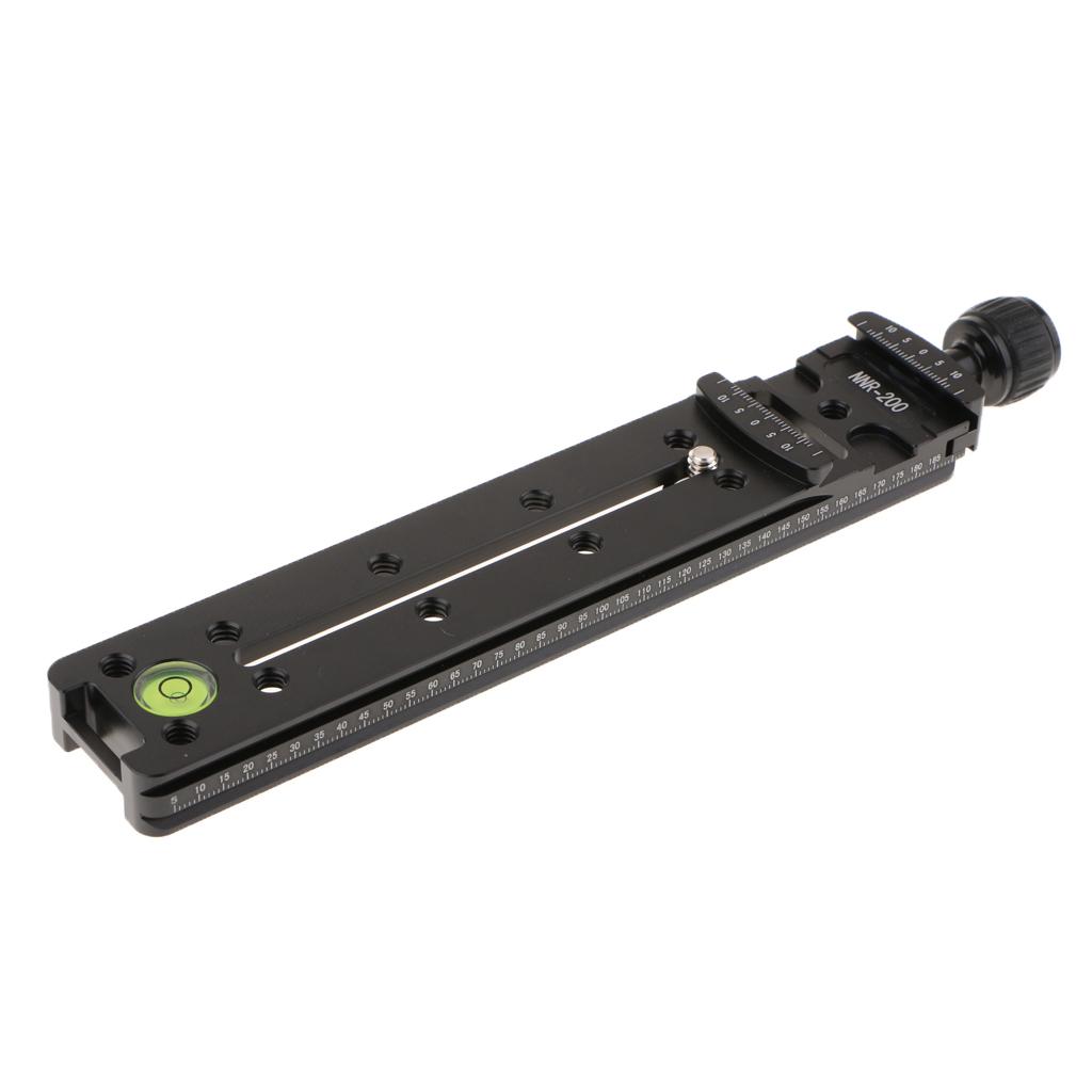 200mm Multifunction Long Sliding Dual Dovetail Rail Nodal Slide Plate Quick Release Clamp,Adapter for Camera Macro Photography