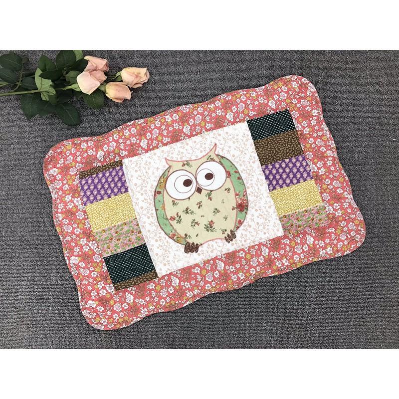 Thảm chùi chân - Cú 1 con viền xanh lá - TCC286