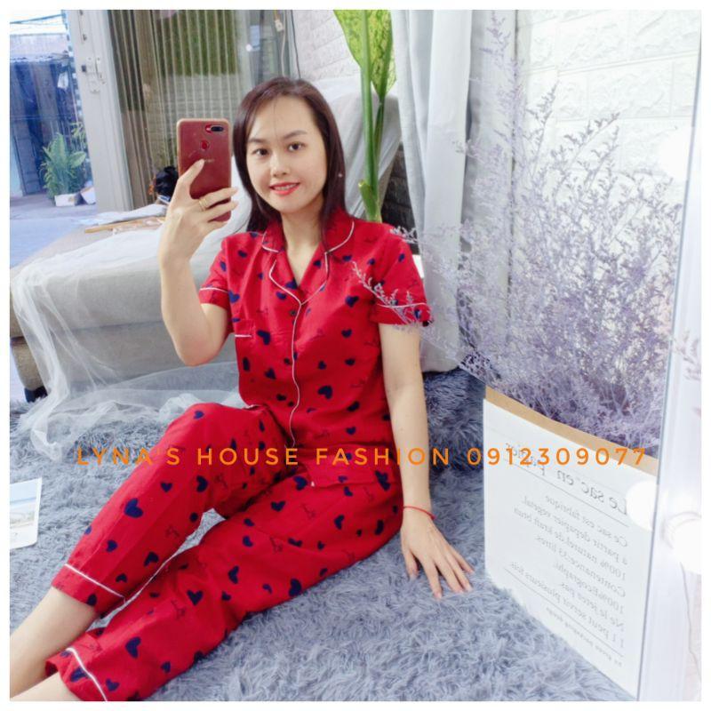 Bộ Ngủ Pijama Cộc Dài Chất Kate Thái Tay Ngắn Quần Dài