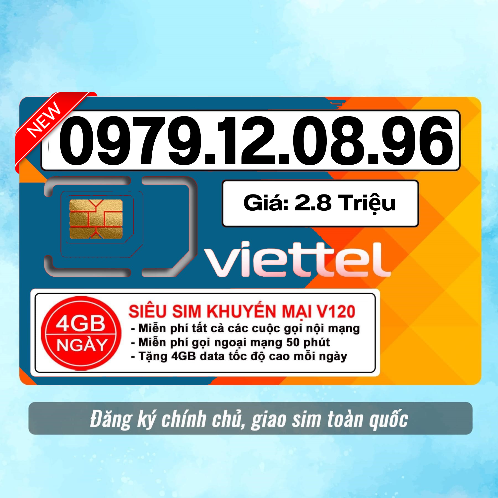 Sim Viettel số đẹp - Hàng chính hãng - 0979.12.08.96