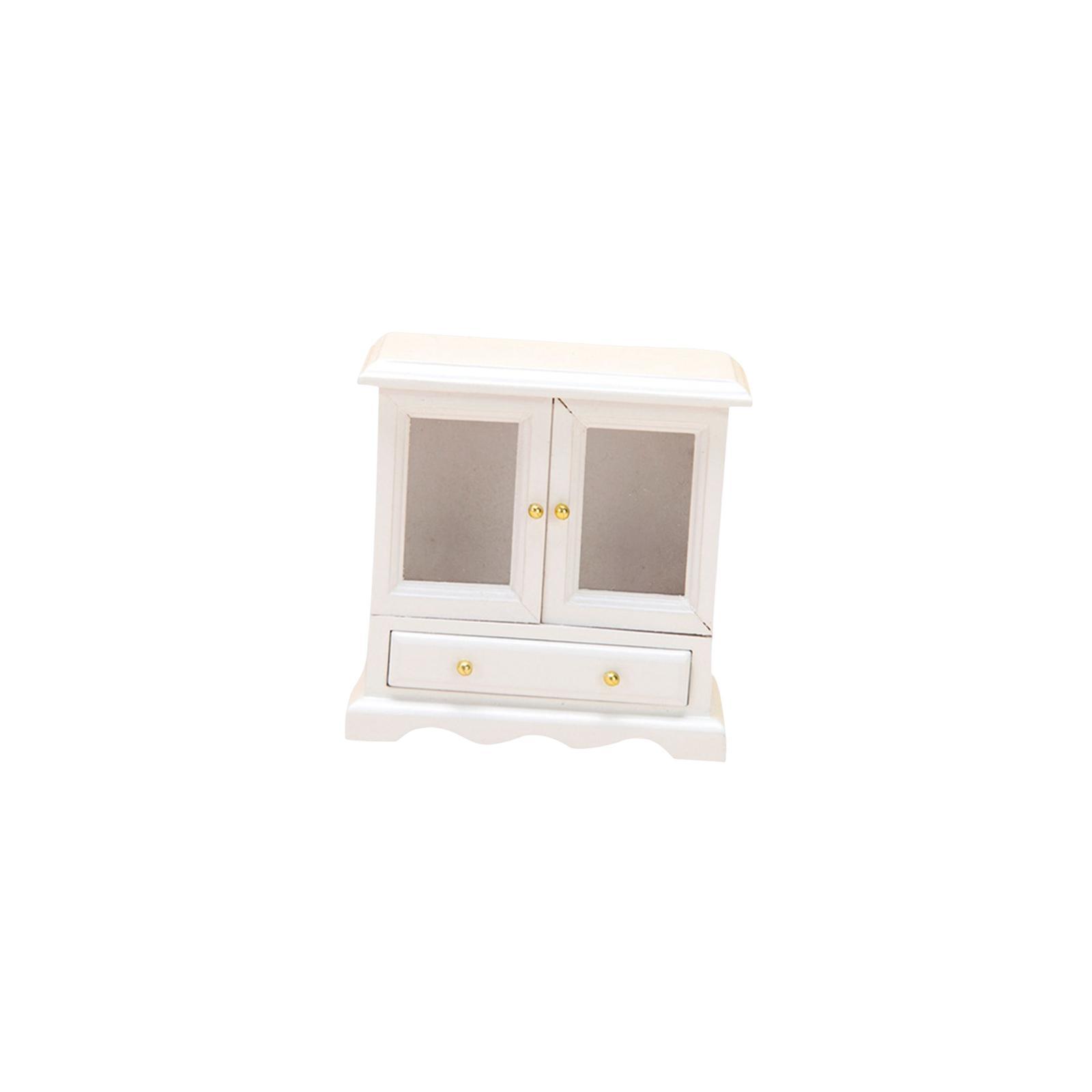 1/12 Scale Dollhouse Cupboard Cabinet Shelf Wood Model for Kitchen
