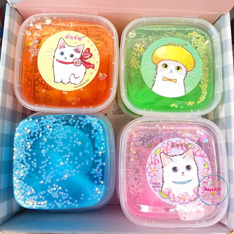Slime mèo hoa tuyết 9 màu cực đẹp Đồ chơi hũ slam chất nhờn ma quái squishy 280ML