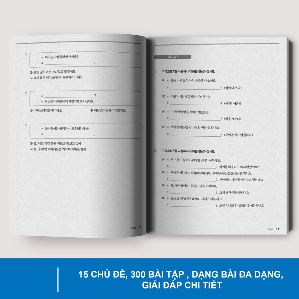 Combo Sách Tiếng Hàn Tổng Hợp Trung Cấp Dành Cho Người Việt Tập 4 - Bản Đen Trắng