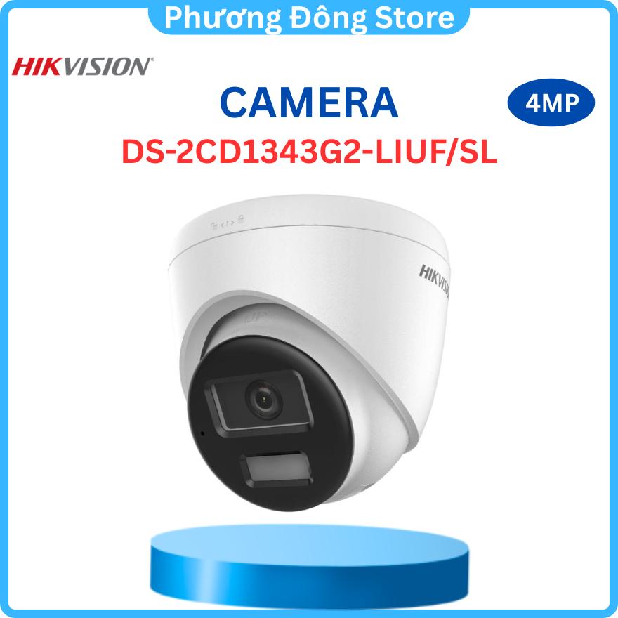 Camera IP HIKVISION Bán cầu DS-2CD1343G2-LIUF 4MP đèn kép, Tích hợp Micro, phát hiện người và phương tiện,hồng ngoại 30m ,.-Hàng chính hãng