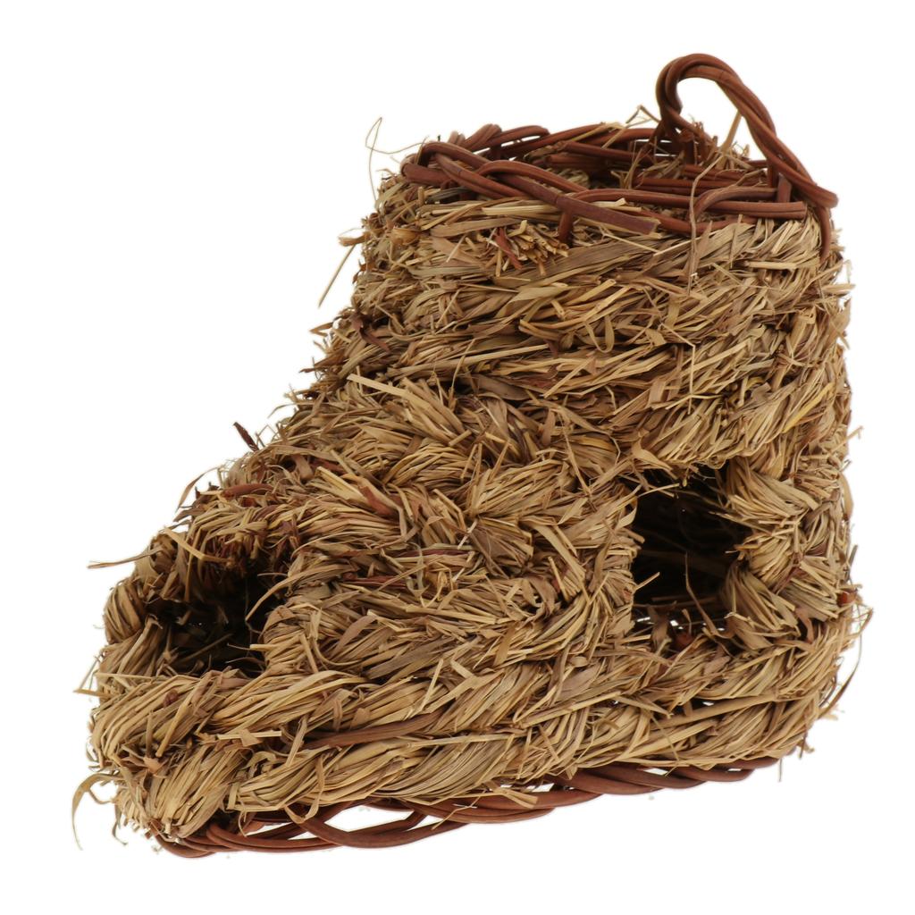 Pet Hamster Straw Nest House Squirrel Straw Sandals Hut Cage Accessories