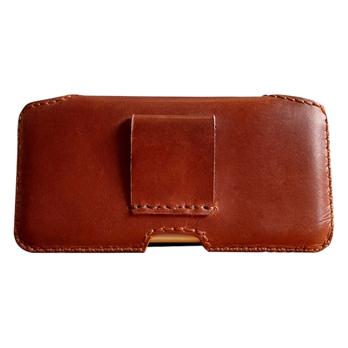 Bao Da Đeo Lưng Dành Cho iPhone Xs Max Da Sáp Nâu Bò