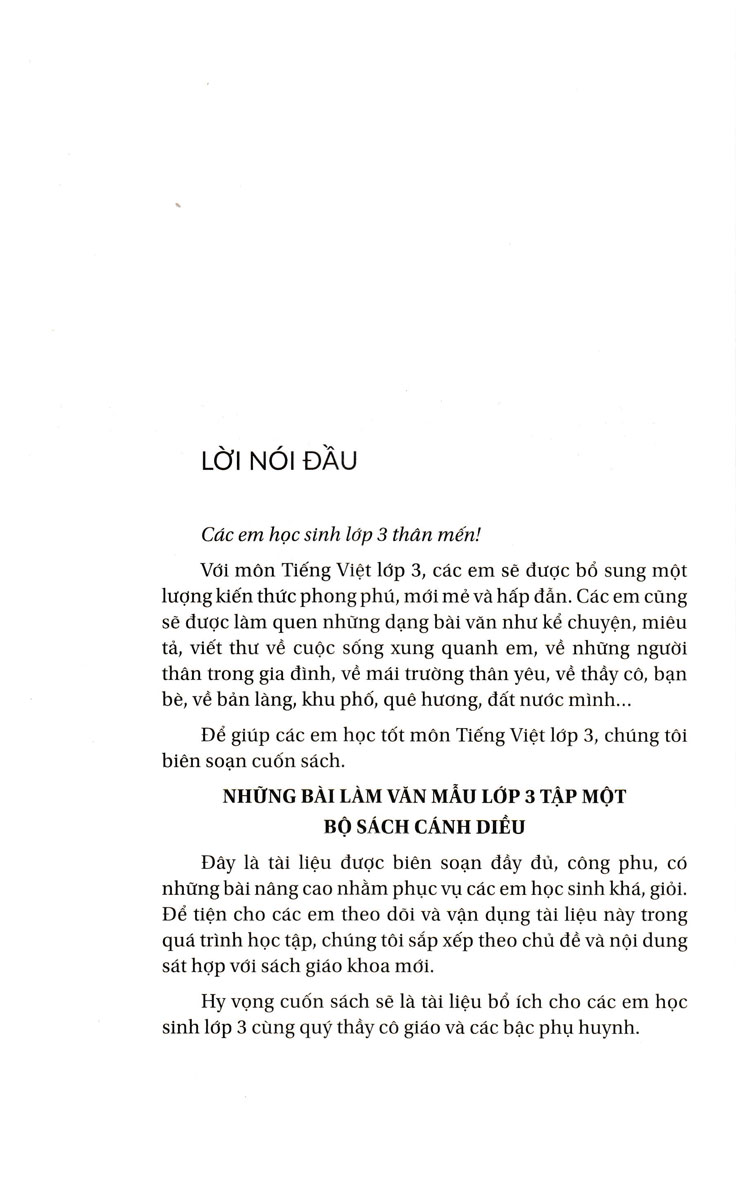 Những Bài Làm Văn Mẫu Lớp 3 - Tập 1 Cánh Diều (Biên Soạn Theo Chương Trình GDPT Mới - ND)