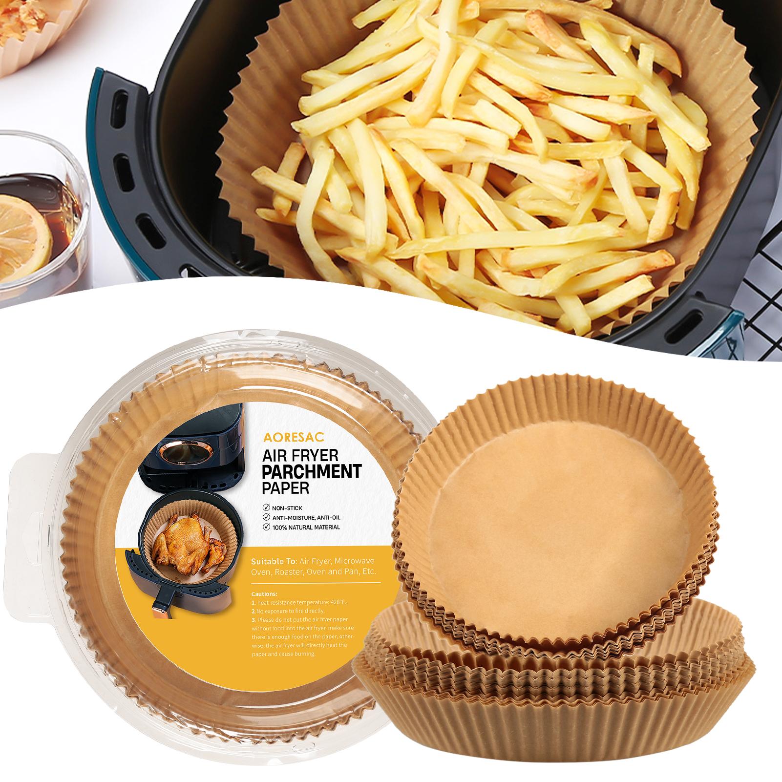 100/200PCS Air Fryer Liner Disposable Paper Non-stick Heat Resistant Oil Absorption Air Fryer Paper Baking Paper