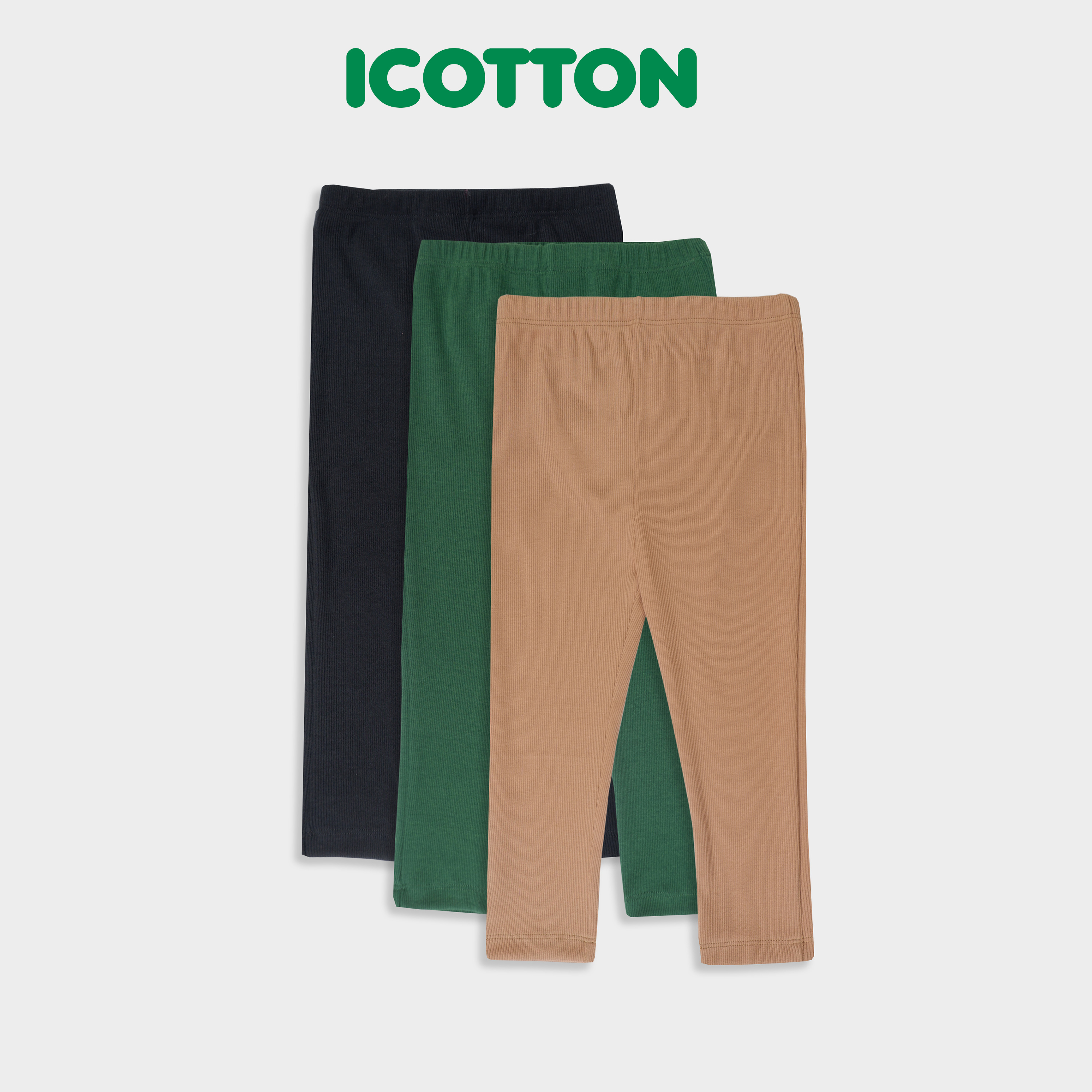 Quần legging bé gái Icotton thun gân co giãn