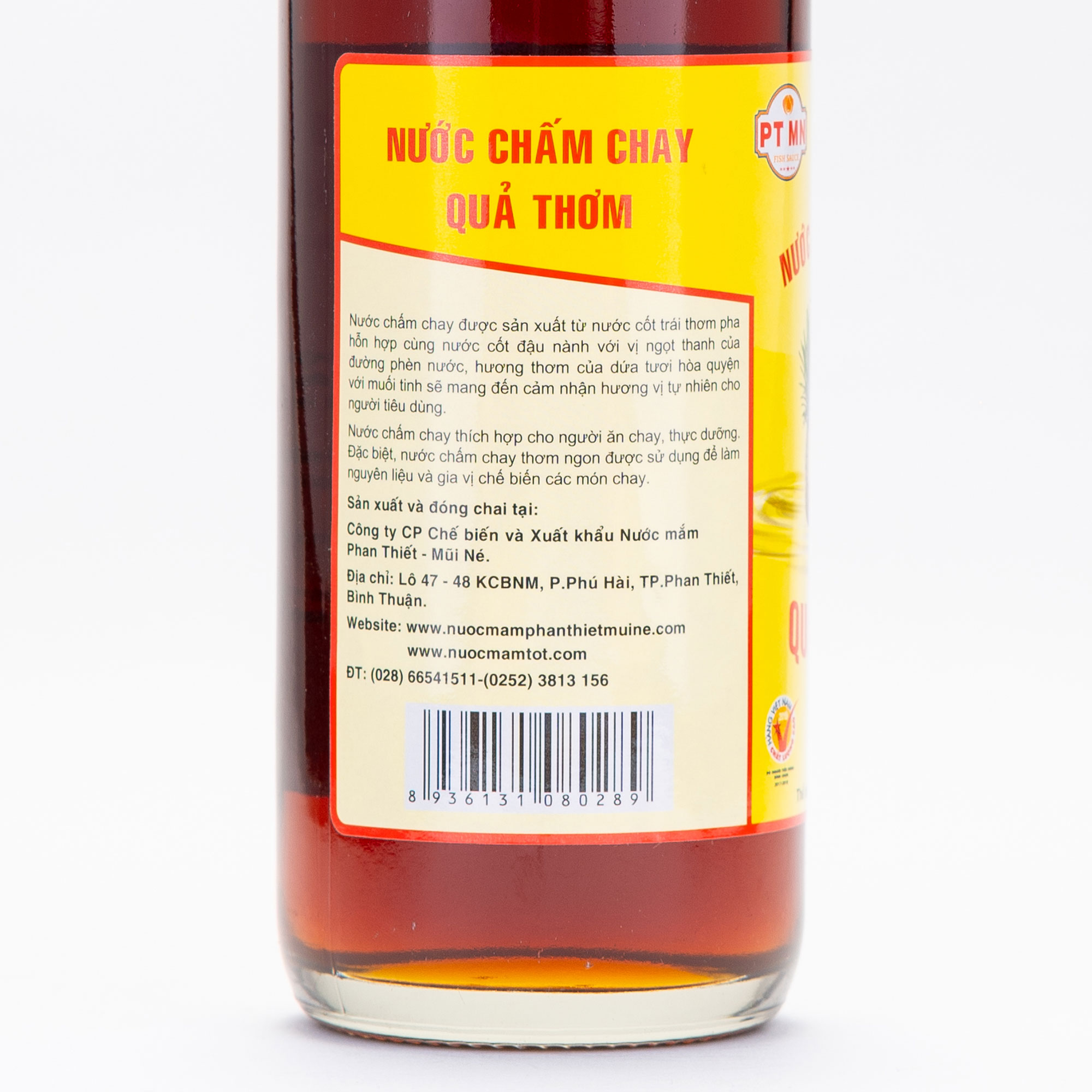 Thùng 12 Chai x 500ml Nước Chấm Chay Hảo Hạng Cao Cấp Quả Thơm Phan Thiết Mũi Né - Chai Thuỷ Tinh.