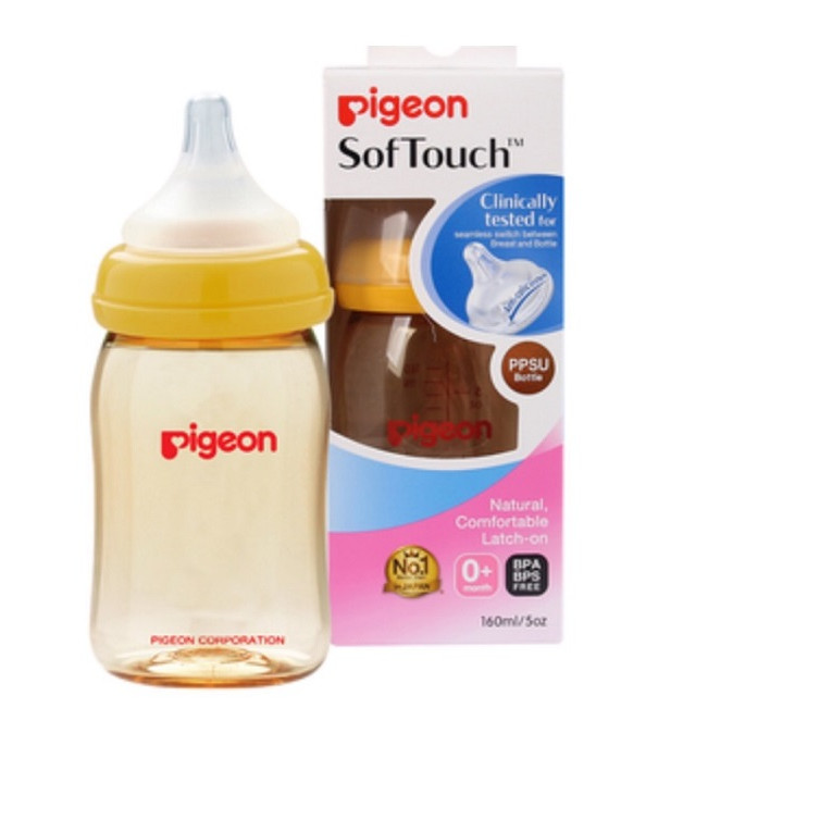 Bình sữa Pigeon PPSU  Plus 160ml (SS) Cổ rộng