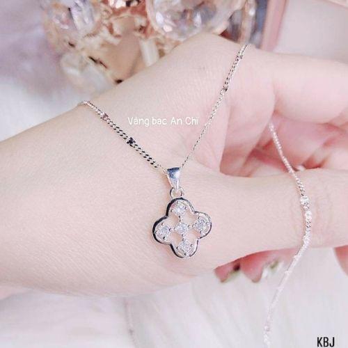 Dây chuyền nữ mặt tim bạc 925 đính đá trẻ trung cá tính, Anchi jewelry