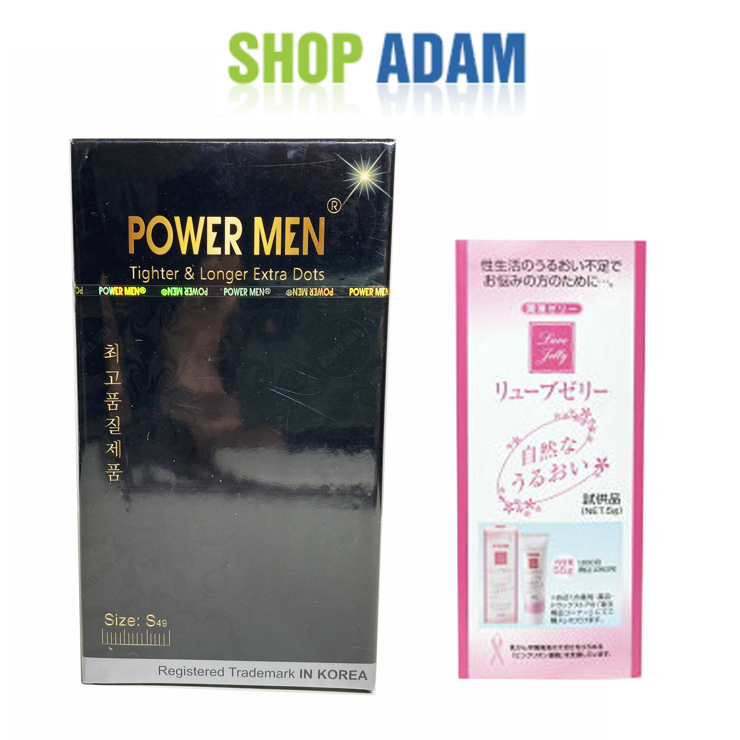 Bao Cao Su Size Nhỏ Có Gai Chống Xuất Tinh Sớm Power Men Tighter Longer Extra Dots (Hộp 12 Chiếc) - Tặng Gel Gói Jex Nhật - Hàng Chính Hãng 100% - Che Tên Sản Phẩm