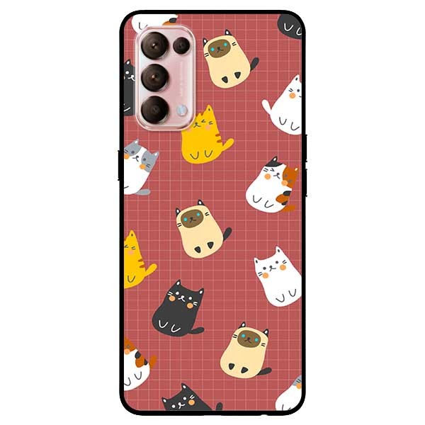 Ốp lưng dành cho Oppo Reno 5 mẫu Mèo Nền Nâu