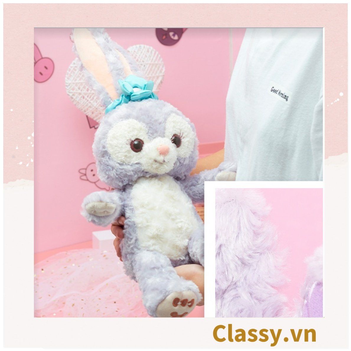 Classy Thỏ bông màu tím kích thước 50CM siêu êm siêu mịn chất liệu bông cao cấp B1784