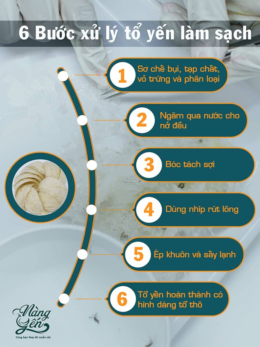 TỔ YẾN TINH CHẾ TIÊU CHUẨN 8 GRAM| YẾN SÀO NÀNG YẾN | Được khai thác tại các nhà yến lâu năm ven biển | Làm sạch bằng thủ công | Không tẩy trắng | Không tẩm đường hay muối | Khô tuyệt đối | Độ nở nhiều | Sợi yến dai giòn | Không bị tan khi chưng.
