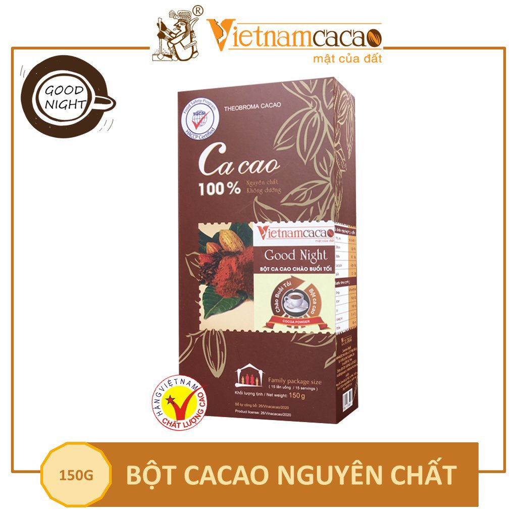 Bột Cacao Nguyên Chất Good Night Vietnamcacao (150g)