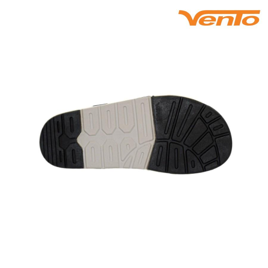 Giày Sandals Nam Nữ Vento Chính Hãng NV1001 Ba Quai Ngang Màu Đen Đế Trắng