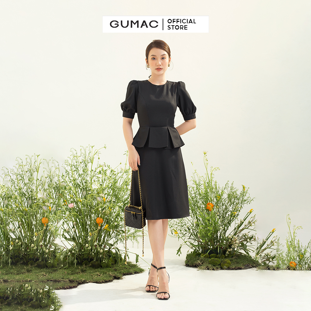 Đầm eo GUMAC DC03064 phối bèo