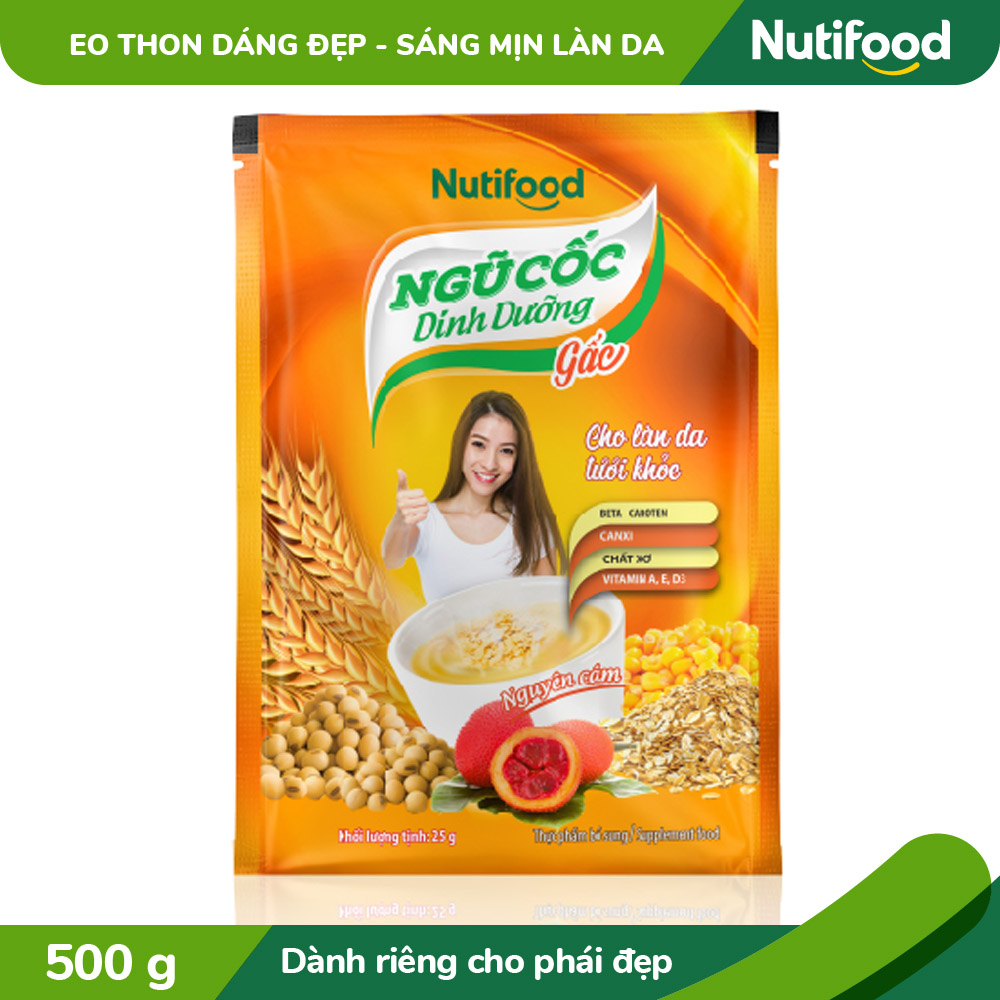 Thùng 14 túi Ngũ cốc dinh dưỡng NutiFood - Gấc 500g/túi