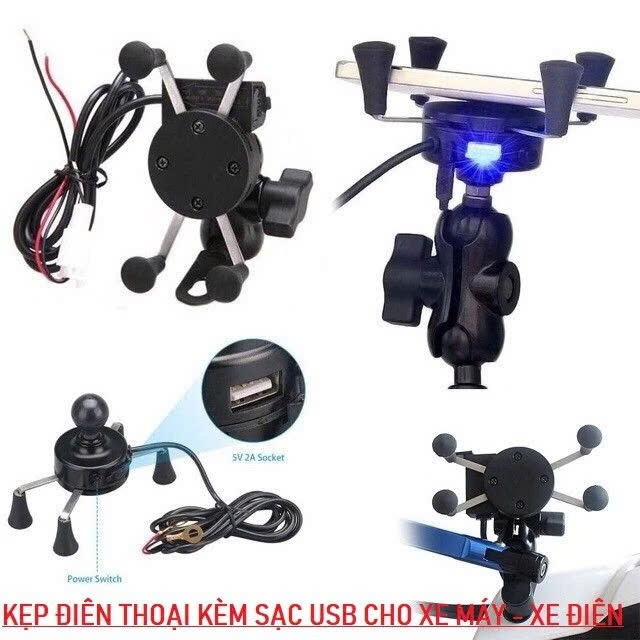 Giá Đỡ Điện Thoại Gắn Xe Mái Kèm Cổng Sạc USB – Siêu Chắc, Dùng Mọi Dòng Máy, đèn ốp trần