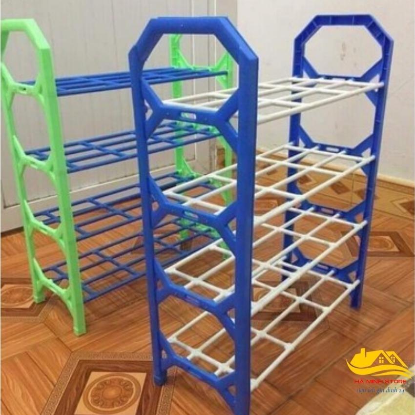Kệ giày 4 tầng kệ để giày dép lắp ghép thông minh bằng nhựa kệ giầy nhựa 4 tầng hà minh store