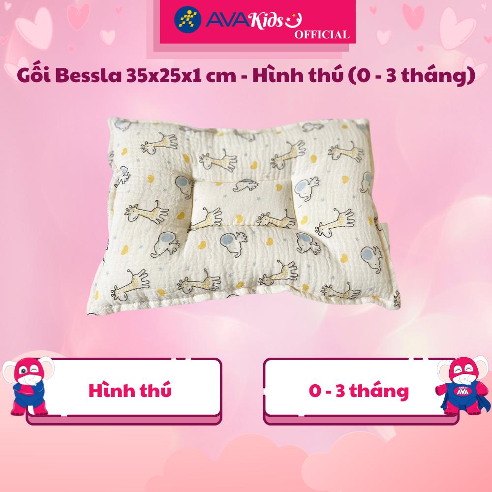 Gối Bessla 35x25x1 cm - Hình thú (0 - 3 tháng) - Hàng Chính Hãng