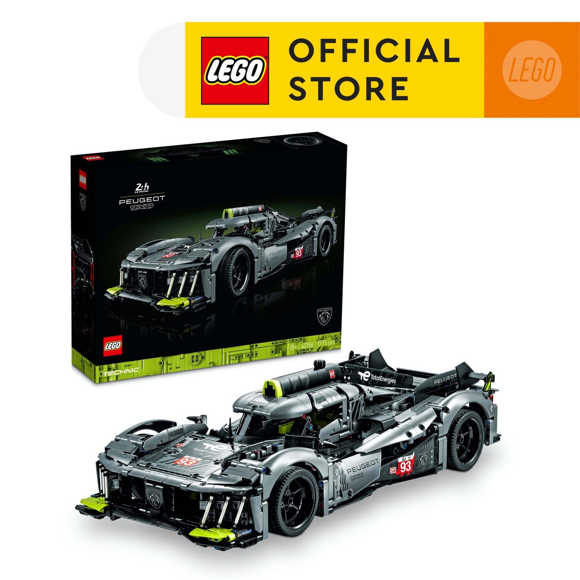 LEGO TECHNIC 42156 Đồ Chơi Lắp Ráp Siêu Xe Peugeot 9x8 24H LeMans Hypercar (775 chi tiết)