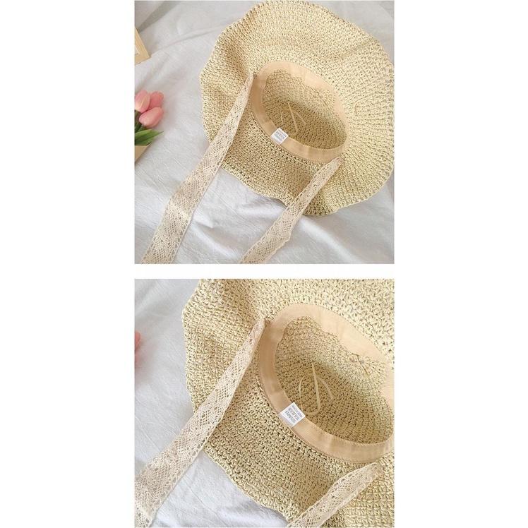 Mũ Cói Mềm Vinatge Jussy Fashion Phong Cách Nón Cói Đi Biển Nơ Ren Có Size Cho Mẹ Và Bé Nhiều Màu Hot