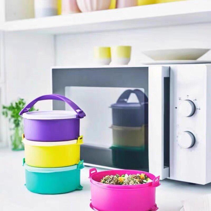 Set Cặp lồng cơm 4 tầng Tupperware -Sét hộp đựng đồ khô, ngăn mát tủ lạnh Tupperware Trung