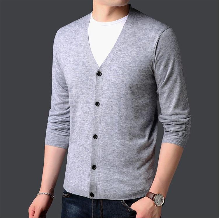 Áo Khoác Nhẹ Nam Cardigan Chất Nỉ Phối Cổ Tim Phong Cách Nam Tính Cao Cấp AN14 - ShopN6