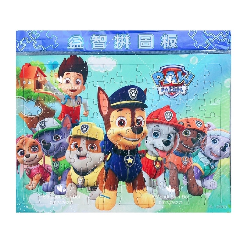 Tranh ghép hình giấy 96 miếng - hình đội chó cứu hộ - ráp hình giấy