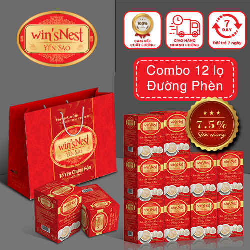 Combo 12 lọ Nước Yến Sào win'sNest Đường Phèn 70 ml