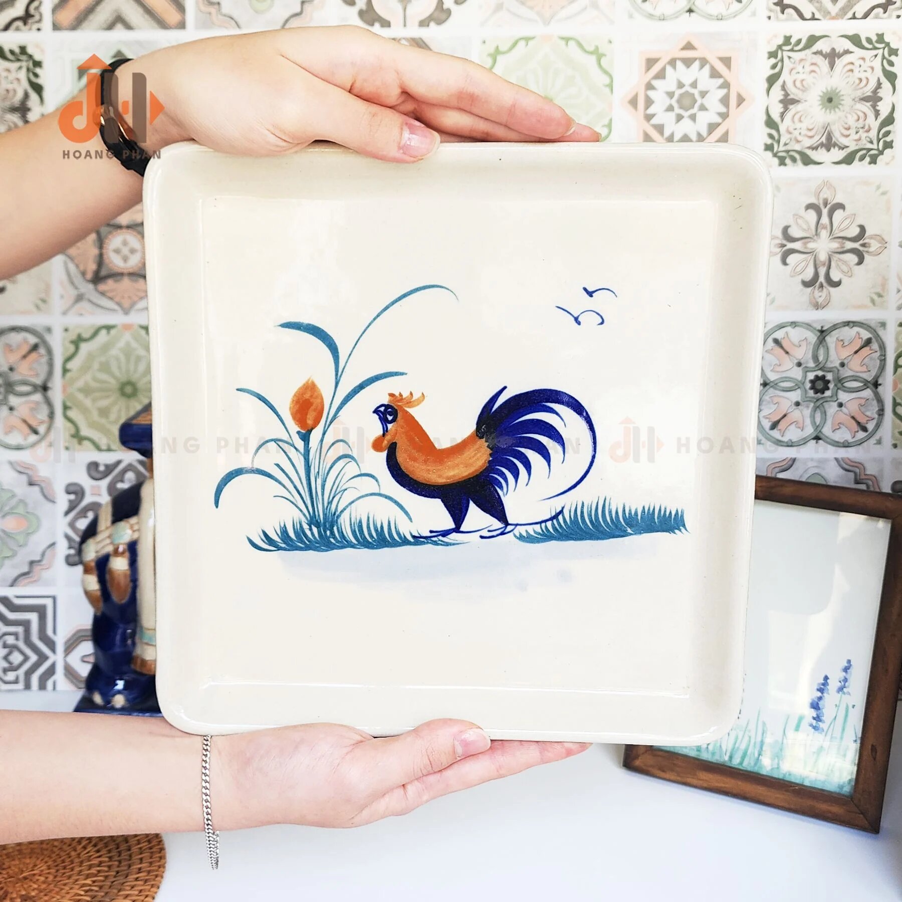 Bộ ấm trà Nam Bộ cổ điển họa tiết gà trống - 03