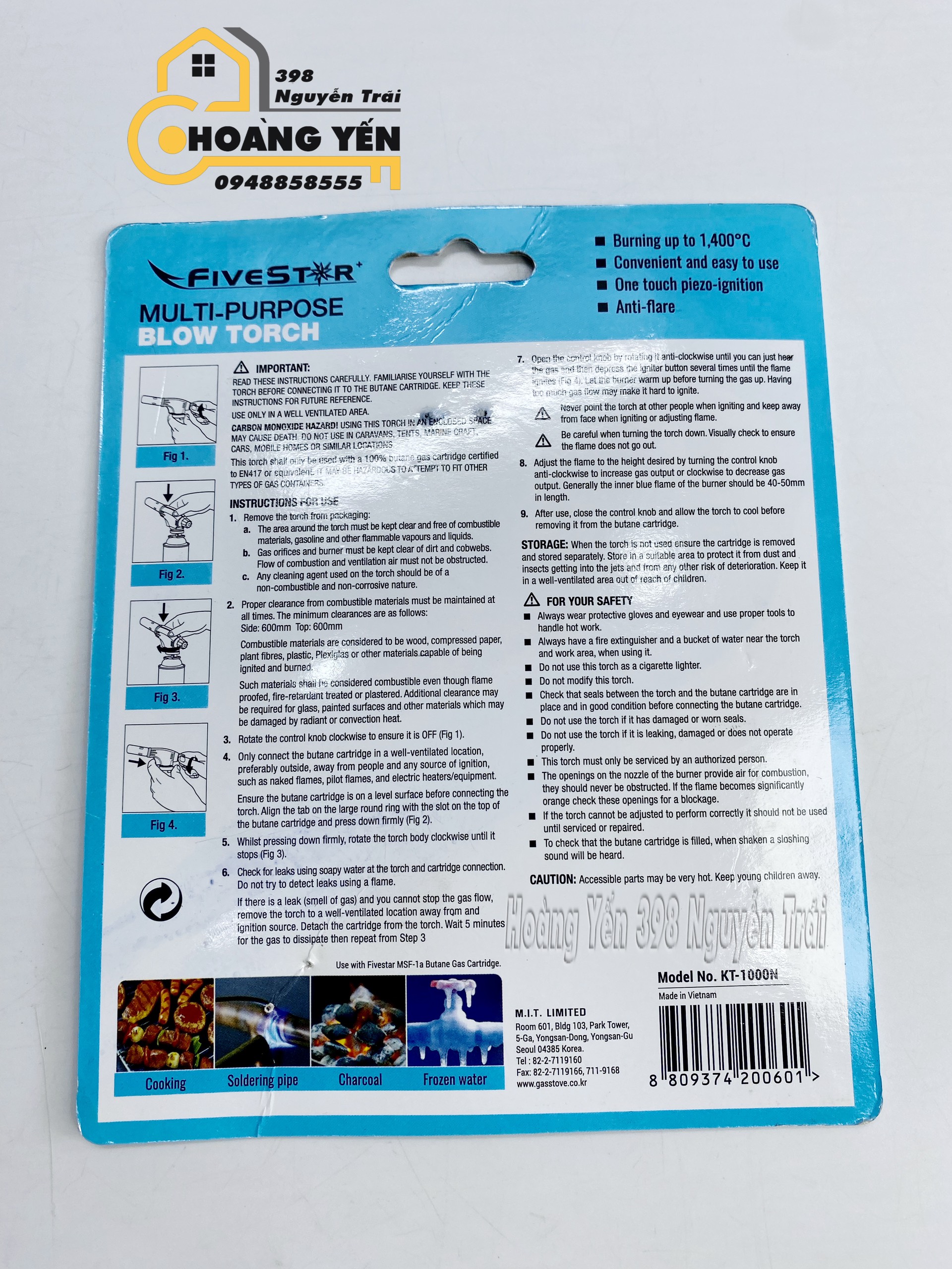 Đầu khò ga cao cấp Hàn Quốc Multi-Purpose Blow Torch thương hiệu Fivestar