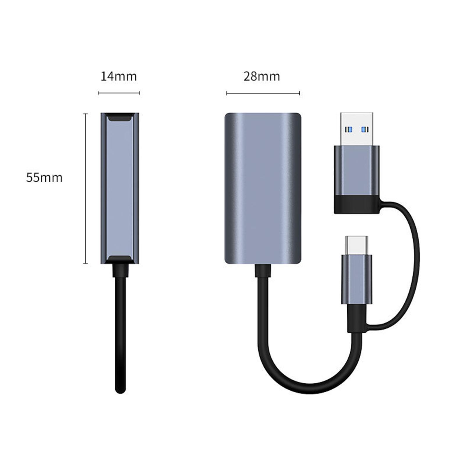 USB Ethernet Adapter Replacement USB Network Adapter Portable for Laptop PC