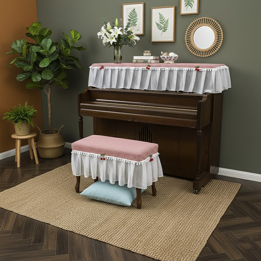 Khăn phủ đàn piano cơ đàn piano điện tử 88 phím sang trọng cổ điển trang trí giáng sinh noel năm mới Tết sinh nhật - HÀNG CHÍNH HÃNG