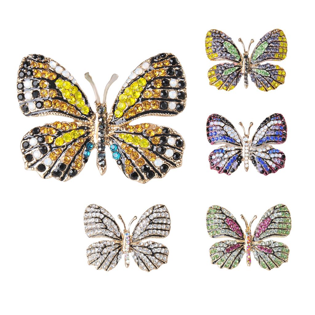 Colorful Crystal Rhinestone Butterfly Wedding Party Brooch Pin Jewelry