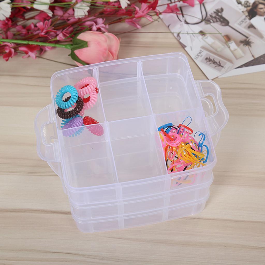 2x Plastic Clear Jewelry Bead Organizer Box Storage Box Craft Tools